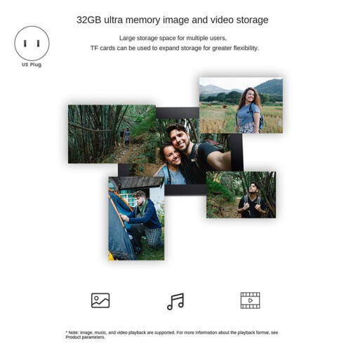 Porta-Retratos de 10,1 Polegadas 1 + 32G 1280X800 WiFi Porta-Retratos Digital Desktop Video Player Plugue Dos EUA 2