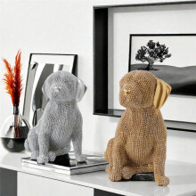 Nordic Modern Luxury New Product Point Beads Labrador Home Animal Dog Decoration Resin Ornaments C