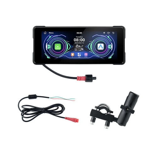 7 Inch Motorcycle Wireless Carplay & Android Auto Front Rear Camera Dual  DVR GPS Navigation Display Screen B 1