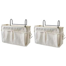 Bedside Hanging Bag Storage Bag Bedroom Magazine Storage Bag Toy Rack Baby Tissue Box Home Storage Bag White