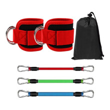 Elastic Belt Three (Including A Pair of Ankles) Leg Bounce Tension Rope Training with Ankle Elastic Rope Red Ankle Bands