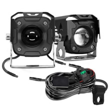 LED Pod Lights with Wiring Harness Kit, 60W 6000LM Amber/White Dual Color Driving Fog Auxiliary Work Lights Pod