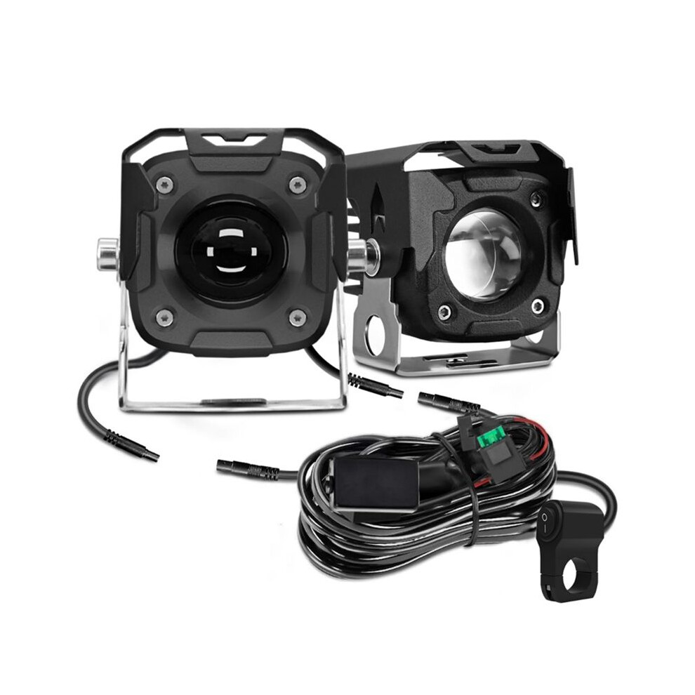 Led Pod Lights With Wiring Harness Kit, 60W 6000Lm Dual Color Driving Fog Auxiliary Work Lights Pod Amber/White 4712825605402