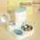 Automatic Feeder Pet GravityFeeder with Dry and Wet Separation - Grey, Automatic Water Refill, Large Capacity, 4