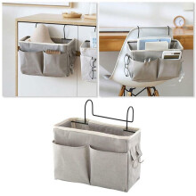 Bedside Hanging Bag Storage Bag Bedroom Magazine Storage Bag Toy Rack Baby Tissue Box Home Storage Bag White