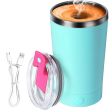 Tazza da Caffè Elettrica con Agitatore, Tazza Automiscelante da 400 Ml, Tazza con Miscelatore Automatico In Acciaio Inossidabile Adatta per Caffè,