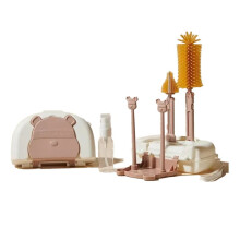 Babyflaschen-Reinigungsset mit Abtropfgestell, Silikonbürsten, Strohhalm- und Saugerreiniger, Aufbewahrungsbox