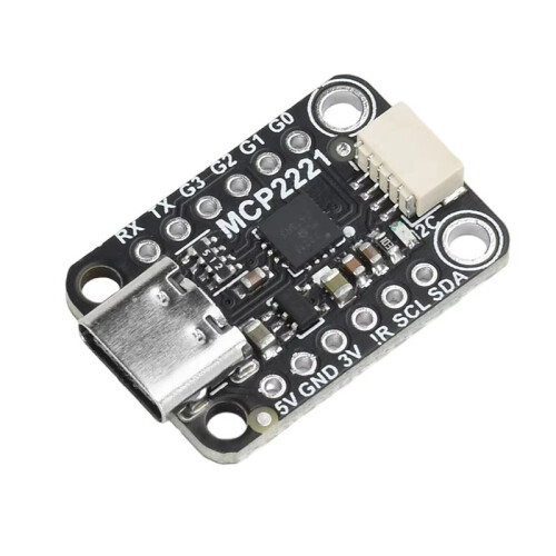 MCP2221A USB to GPIO ADC/I2C Adapter Module TYPE-C Interface Signal Processing Board for OLED Display Sensor PWM Driver 2