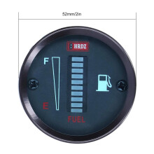 Brandstofmeter Indicator, Brandstofmeter Wijzer Universele Brandstoftankmeter, 52mm 12V Groene LED voor Auto Motorfiets Boot