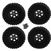 4 Szt. 122 mm 1,9 Cala Metal Beadlock Felga Gumowa Opona Zestaw do 1/10 RC Crawler Car TRX4 D90 D110 dla Axial SCX10 Szary