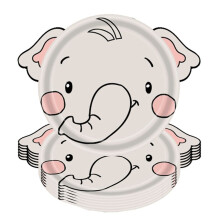 Jungle Animal Theme Paper Plate Animal Disposable Plates Cutlery Set for Wild Animal Theme Baby Baptism Elephant