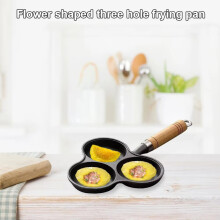 3 Hole Cast Iron Omelet Pan Non-Stick Breakfast Egg Pan Breakfast Grill Cooking Pot Egg Frying Pan Pancake Pan