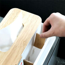 Boîte à Mouchoirs Multifonctionnelle avec Support en Bois pour Décoration de Cuisine et de Chambre à Coucher