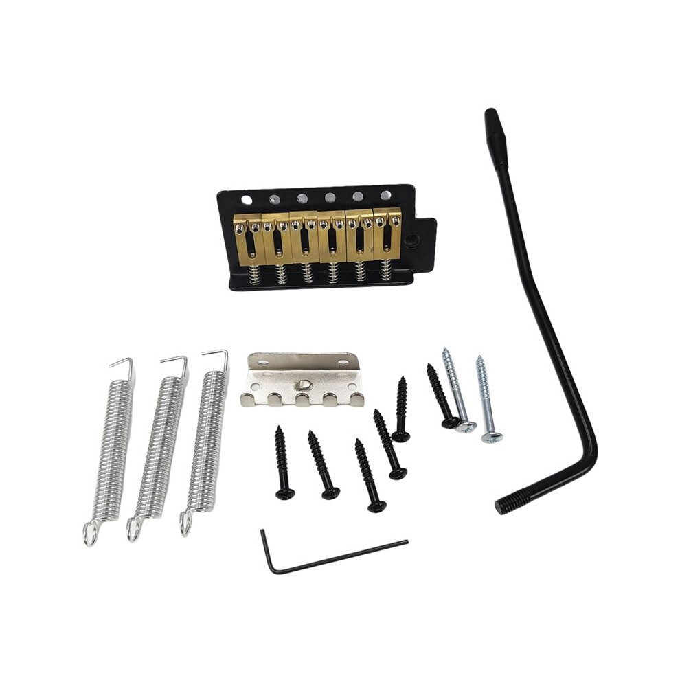 6 Strings Guitar Bridge Saddle Tailpiece Electric Guitar Tremolo Bridge Standard Guitar Accessories Black 4711704476805