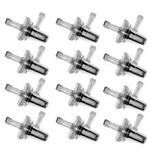 12 Stück Universal-Motorrad-Inline-Kraftstofffilter mit Rechtwinkligem Winkel, 1/4 Zoll, 6 mm Schlauchleitungen für