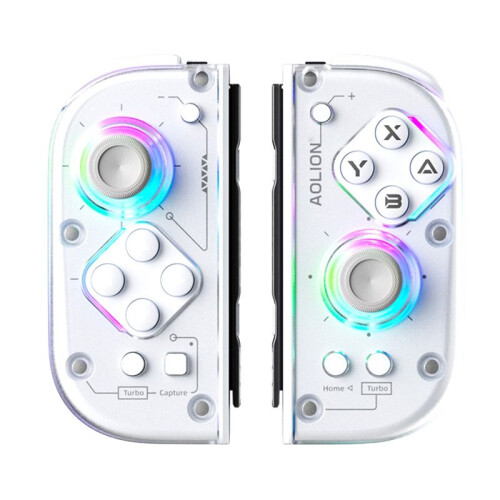 Aolion for  /Lite/Oled Joypad BT 5.2 L/R Gamepad with RGB Light Game Controller for PC Android IOS White