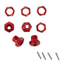 Metal 17mm Wheel Hex Hub Adapter with Nut for Arrma 1/10 4S KRATON Outcast RC Car Upgrade Parts,Red