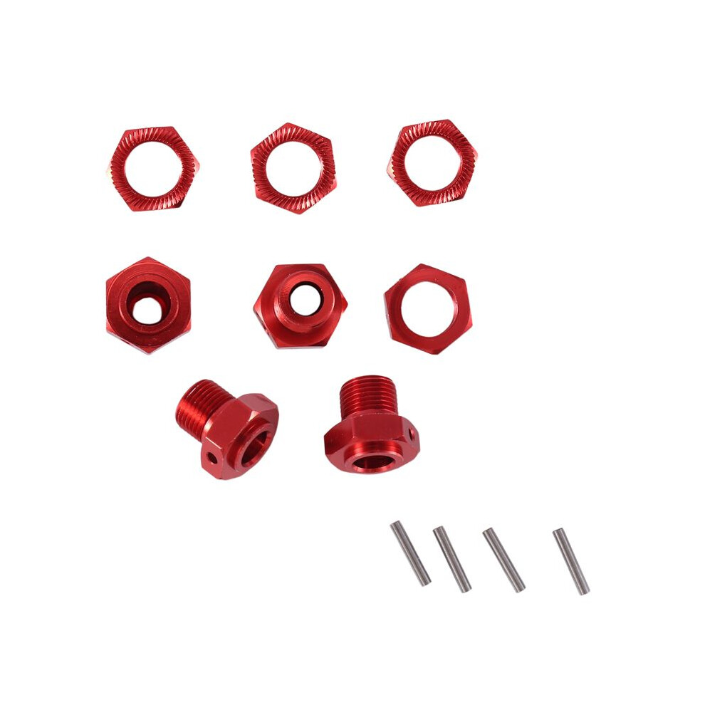 Metal 17Mm Wheel Hex Hub Adapter With Nut For Arrma 1/10 4S Kraton Outcast Rc Car Upgrade Parts, Red 6031951725869