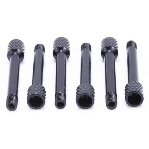 6 Pcs Brass Electric Guitar Tremolo Bridge Saddle Clamp Lock string Screw/String through Screw/Not need Insert Block Black 1