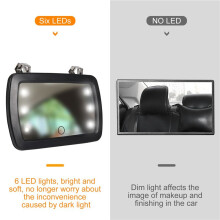 Car Sun Visor Mirror Makeup Sun-Shading Cosmetic Mirror Vanity Mirror Automobile Make Mirror with Six LED Lights Car Styling