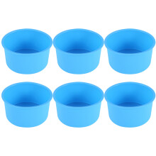 Siliconen Cakevormen 4 Inch Ronde Bakvorm met Antiaanbaklaag Siliconen Bakvorm Bakvormen Pan Herbruikbaar Blauw, Set van 6