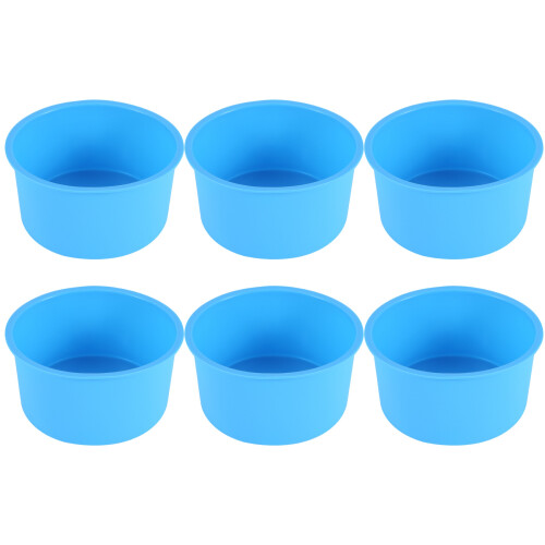 Moldes de Silicone para Bolo 4 Polegadas Assadeira Redonda Antiaderente Molde de Silicone para Assar Assadeira ReutilizáVel Azul, Conjunto de 6 1