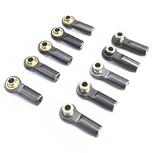 10Pcs Metal M2.5 Link Tie Rod End  Joint for  A959 12428 144001 WPL C24 MN D90 MN99S RC Car Parts,Titanium