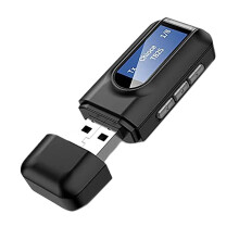 5.0 Transmitter Receiver for TV 2 in 1 USB Wireless Audio Adapter with LCD Display for Car Audio TV PC