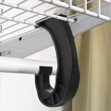 10Pcs Hanging Closet Rod Support,Closet Shelf Rod Holder, J-Shaped Closet Brackets for Hanging Clothes Cabinets Storage