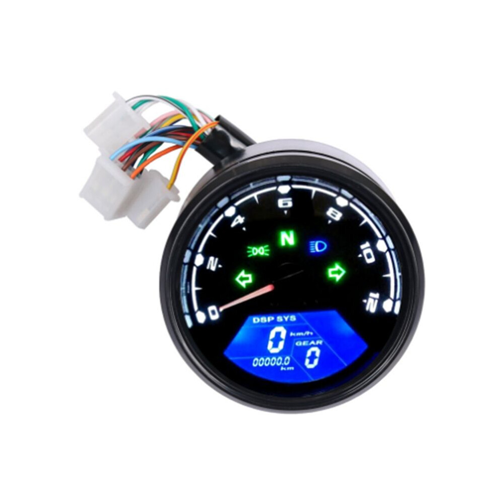 Motorcycle Universal Lcd Digital Tachometer Speedometer Odometer Waterproof Gauge For Cafe Racer 2 - 4 Cylinders 6031503443210