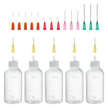 50 Ml Applicatorfles met Precisietip, Stompe Naald en Dop, 18G 20G 25G Knijpfles met Naaldtip, Fles met Oliedruppelaar