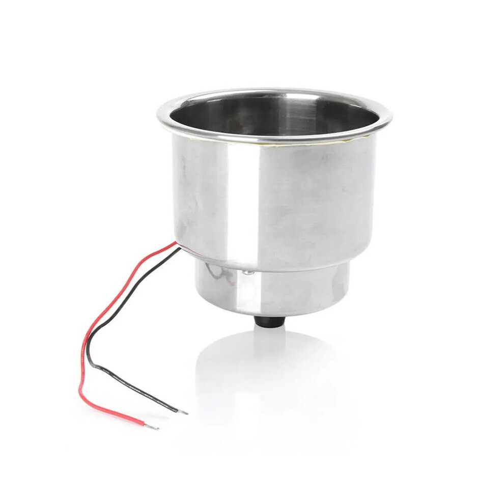 Stainless Steel Led Cup Holder Drink Holder Insert With Drain For Marine Boat Led Built-In For Boat Accessories 4711331985343