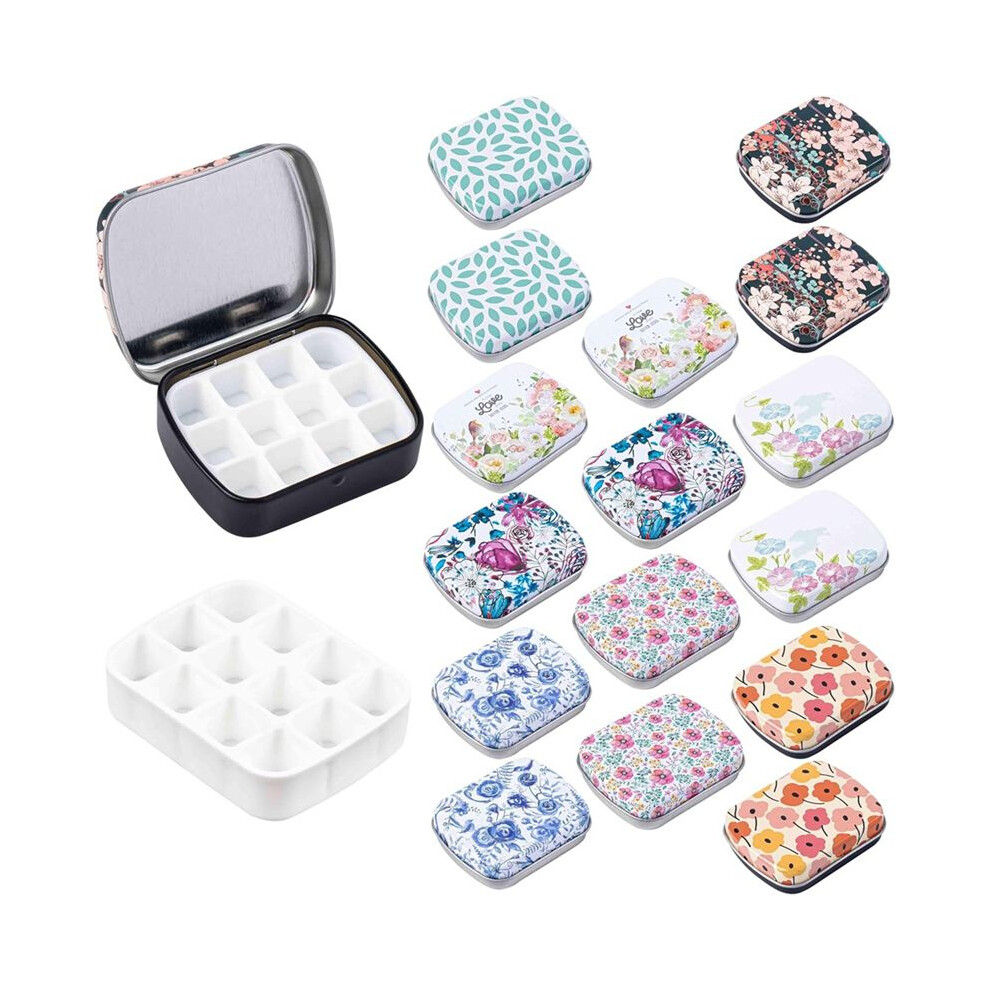 16 Pack  Empty Watercolor Palette Tin Watercolor Palette 12 Wellswith Lids Watercolor for Travel