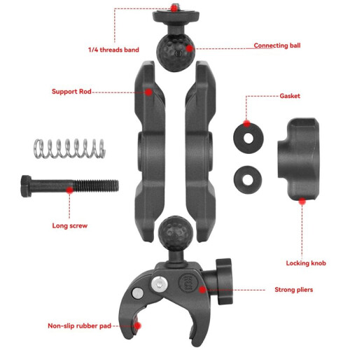 Motorcycle Riding Clip Fixed Bracket Flexible Adhesive Base Accessories Kit for   Action Camera 2
