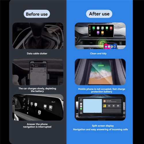Carplay USB Version, Wireless Carplay Wired to Wireless Car  Navigation Carplay Box - 2