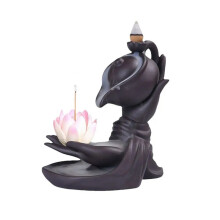 Buddha-Hand-Rückfluss-Räuchergefäß, Buddha-Lotus-Hand, Rückfluss-Lotus-Hand, Vintage, Glücksbringer, Kirchenhalter, Holzkohle B