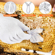 Honey Harvesting Beekeeping Tool Set Double Sieve Honey Strainer, Frame Grip, Coverless Fork, Coverless Needle Roller