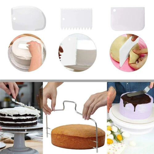 7-Piece Cake Making Tool Kit, Cake Turntable Combination Spatula Baking Tool Set 2