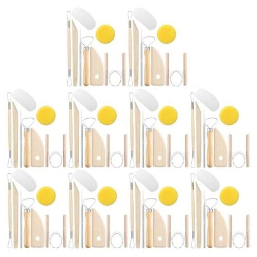 80Pcs Pottery Sculpting Clay Cleaning Tool Set Includes Clay Cutting,Modeling, Trimming Tools for Beginners Level