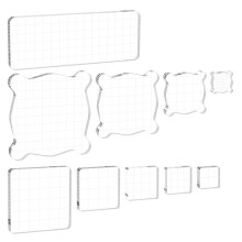 10PCS Acrylic Stamp Block,Versatile Assorted Size Stamp Blocks, Stamping Platform Stamping Tools Set for Card Making