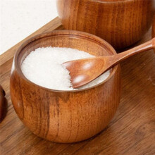 Salt Shaker Sugar Shaker Pepper Box Salt Seasoning Container Storage Box with Lid and Spoon Wooden Spice Jar