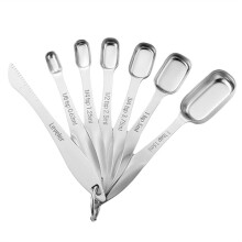 Colher de Tempero com Escala Conjunto de Colheres de Medição Colher de Medição de Especiarias de Aço Inoxidável Utensílios de Cozinha A