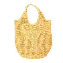 Summer Fashion Beach Bags Women Shoulder Bag Hollow Handwoven Simple Soft Handbag Large Casual Tote Storage Bag A