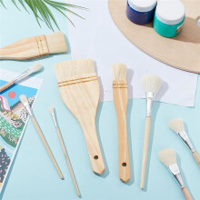 Keramikpinsel-Set mit 9 Stilen, Glasurpinsel für Töpferwaren, Kunstpinsel Aus Wolle in Verschiedenen Formen mit Holzgriff für Künstler