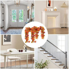 Thanksgiving Slingers 2 Stuks Kunstmatige Herfstslinger Esdoornbladeren 5.8ft Decoratieve Herfstslinger voor Open Haard Deurkozijn