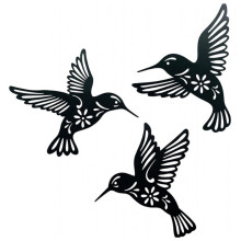 3 PièCes MéTal Oiseau DéCoupe Murale Fer Oiseau Sculpture ÉTanche Tenture Murale Figurines DéCor à la Maison