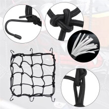 3-Teiliges Motorradhelm-Seil, Hohes, Einziehbares Schwarzes GepäCkhelm-Netz, Elastisches Seilband mit GepäCknetz