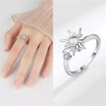 Bagues RéGlables Rotatives pour Femmes Hommes Bague de DéTente Bijoux EsthéTiques Cadeau Bague de Mode A 2 PièCes