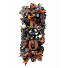 Halloween Swag Wreath Fall Wreath, Halloween Swag Wreath for Front Door, Halloween Spider, Mesh and Ribbons Swag Wreath
