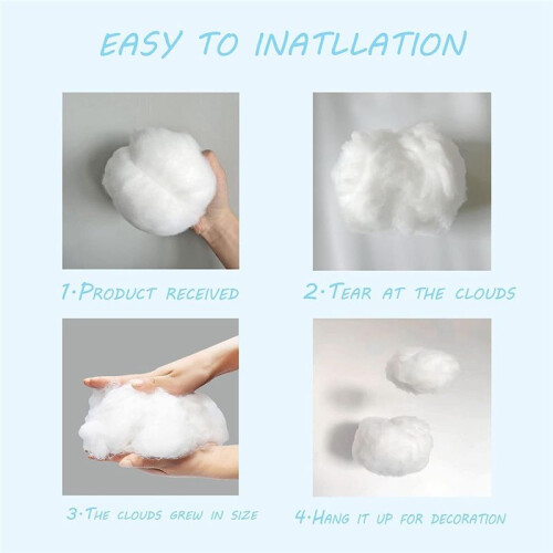9PCS Clouds Decorations for Ceiling, Cotton Simulation Hanging Cloud Decoration, 3D Artificial Clouds Props 2